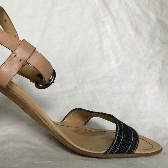 Miu Miu Natural Leather Blue Denim sandal - Picture 2 of 7